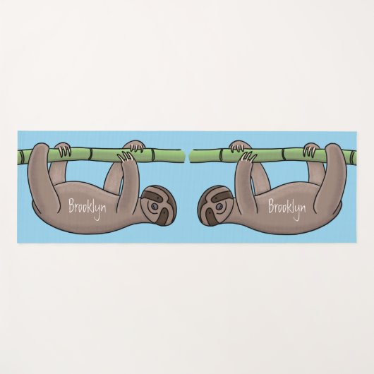 Kute glimlach op bamboe cartoon afbeelding yogamat (Voorkant (horizontaal))