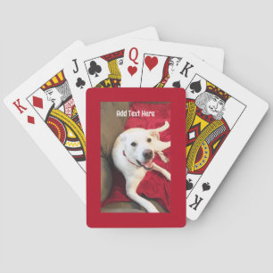 Kute glimlach Puppy Dog Red Kerstmis Pokerkaarten
