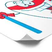 Kute glimlach superheld tand met tandenborstel poster (Hoek)