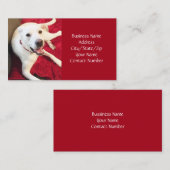 Kute glimlach White Puppy Dog Red Kerstmis Visitekaartje (Voorkant / Achterkant)