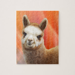 Kute glimlachende alpaca puzzels