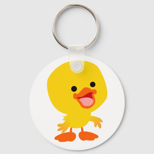 Kute glimlachte Cartoon Ducking Sleutelhanger (Voorkant)