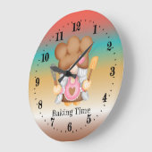 Kute gnome batijd voeg tekst toe grote klok (Hoek)