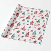 Kute Gnome Pattern-ondernaam van Santa Cadeaupapier (Uitgerold)