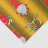 Kute Gnomes, Gold Kerstmis Tissuepapier (Detail)