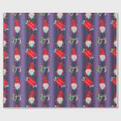Kute Gnomes Paarse kerst Cadeaupapier (Vlak)
