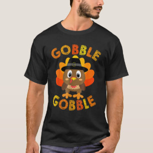 Kute Gobble Turkey Pilgrim Little Boys dan T-shirt