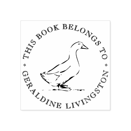 Kute Goose Custom Book Stamp Dit boek behoort tot Rubberstempel (Afrduk)
