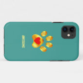 Kute goudpoot op blauwgroen turkooizen Case-Mate iPhone case (Achterkant (horizontaal))