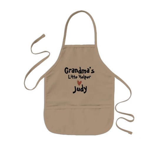 Kute Grandmas Little Helper Script Heart Custom Kinder Schort (Voorkant)