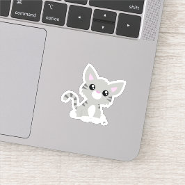 Kute Gray Kat, op maat gesneden vinylSticker Sticker