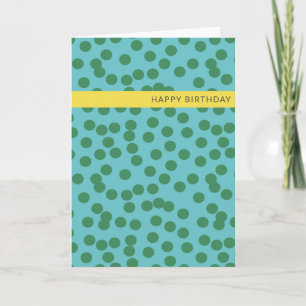 Kute Green en Blue Abstracte Stippen Birthday Kaart