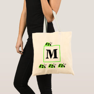 Kute Green Ladybug Persoonlijke Canvas tas