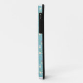 Kute Grey Pitbull Puppy op Squares Pattern Case-Mate iPhone Case (Achterkant/links)