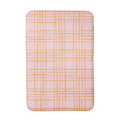 Kute Grid Lines Patroonroze en Oranje Badmat (Voorkant Verticaal)