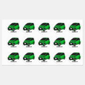 Kute groene micromaatwagen labels (Vel)