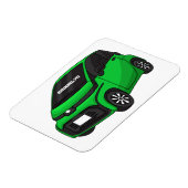 Kute groene micromaatwagen magneet (Linkerzijde)