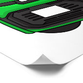 Kute groene micromaatwagen poster (Hoek)