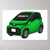 Kute groene micromaatwagen poster (Voorkant)