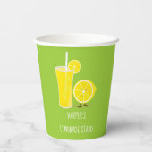 Kute groene naam limonade standaard papieren bekers (Achterkant)