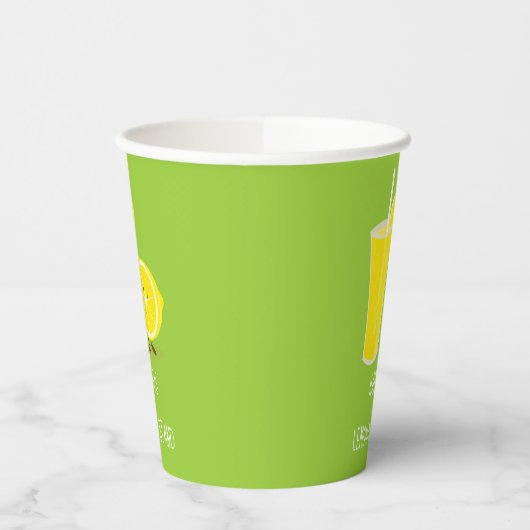 Kute groene naam limonade standaard papieren bekers (Links)