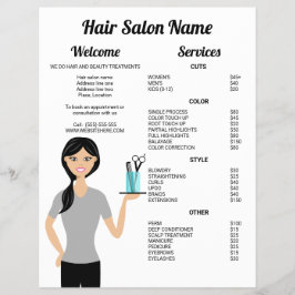 Kute hairdresser Woman Drager Hair Salon Menu