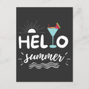 Kute Hallo Summer Beach Briefkaart