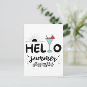 Kute Hallo Summer Beach Briefkaart (Staand voorkant)