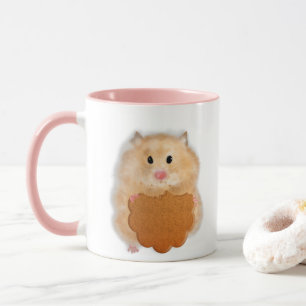 Kute hamster met cadeau voor koekjesillustratie mok
