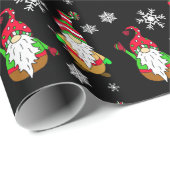 Kute Hand Drawn Gnome Festive Holiday Kerstmis Cadeaupapier (Rol Hoek)