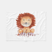 Kute hand-getrokken leeuw gepersonaliseerd kind fleece deken (Voorkant (Horizontaal))