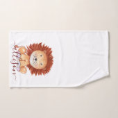 Kute hand-getrokken leeuw gepersonaliseerd kind handdoek (Handdoek)
