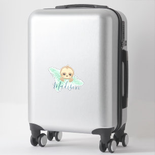 Kute Happy Baby-sleuf met palmbladeren Monogram Sticker