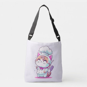 Kute Happy Baker Pastry Chef Cat Kitten   Crossbody Tas