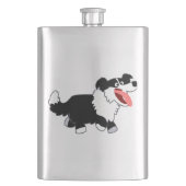 Kute Happy Cartoon Border Collie Classic Flask Heupfles (Voorkant)