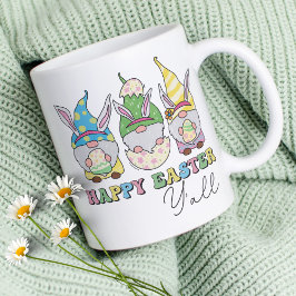 Kute Happy Easter Y'all Gnomes Personalized Name Koffiemok