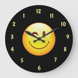Kute Happy Face Reverse Dial Grote Klok