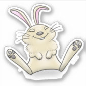 Kute happy glimlach baby konijnenkonijnenkonijn ca sticker (Voorkant)