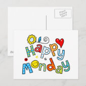Kute Happy Maandag Groet Text Expression Briefkaart (Voorkant / Achterkant)