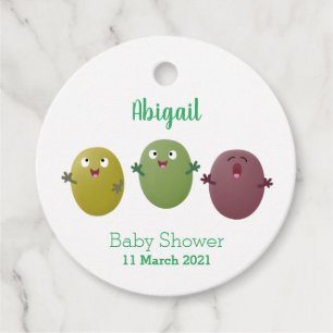 Kute happy olives die cartoon zingen bedankjes labels
