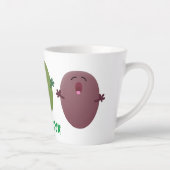 Kute happy olives die cartoon zingen latte mok (Rechts)