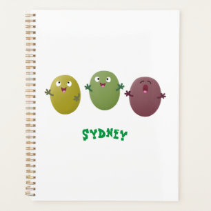 Kute happy olives die cartoon zingen planner