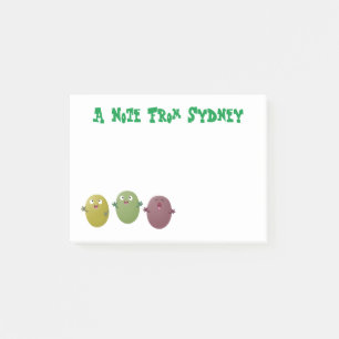 Kute happy olives die cartoon zingen post-it® notes