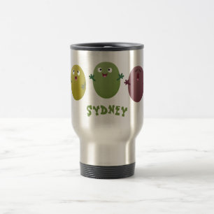 Kute happy olives die cartoon zingen reisbeker