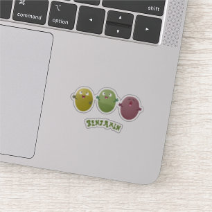 Kute happy olives die cartoon zingen sticker