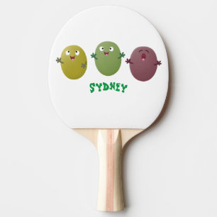 Kute happy olives die cartoon zingen tafeltennisbatje
