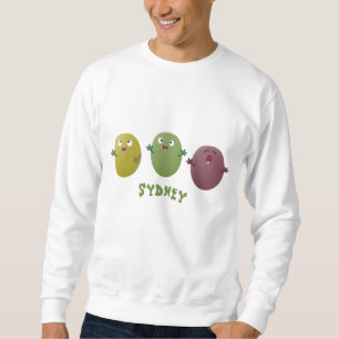 Kute happy olives die cartoon zingen trui