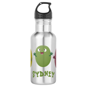 Kute happy olives die cartoon zingen waterfles