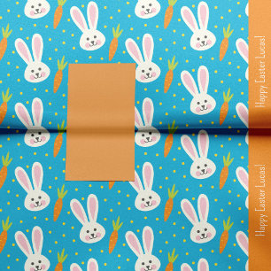 Kute Happy Paast Bunny Pattern met Kind Name Tissuepapier