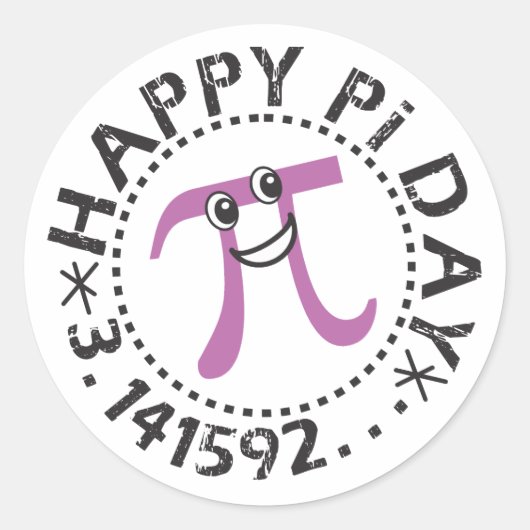 Kute Happy Pi Day © - Funny Pi Day Stickers (Voorkant)